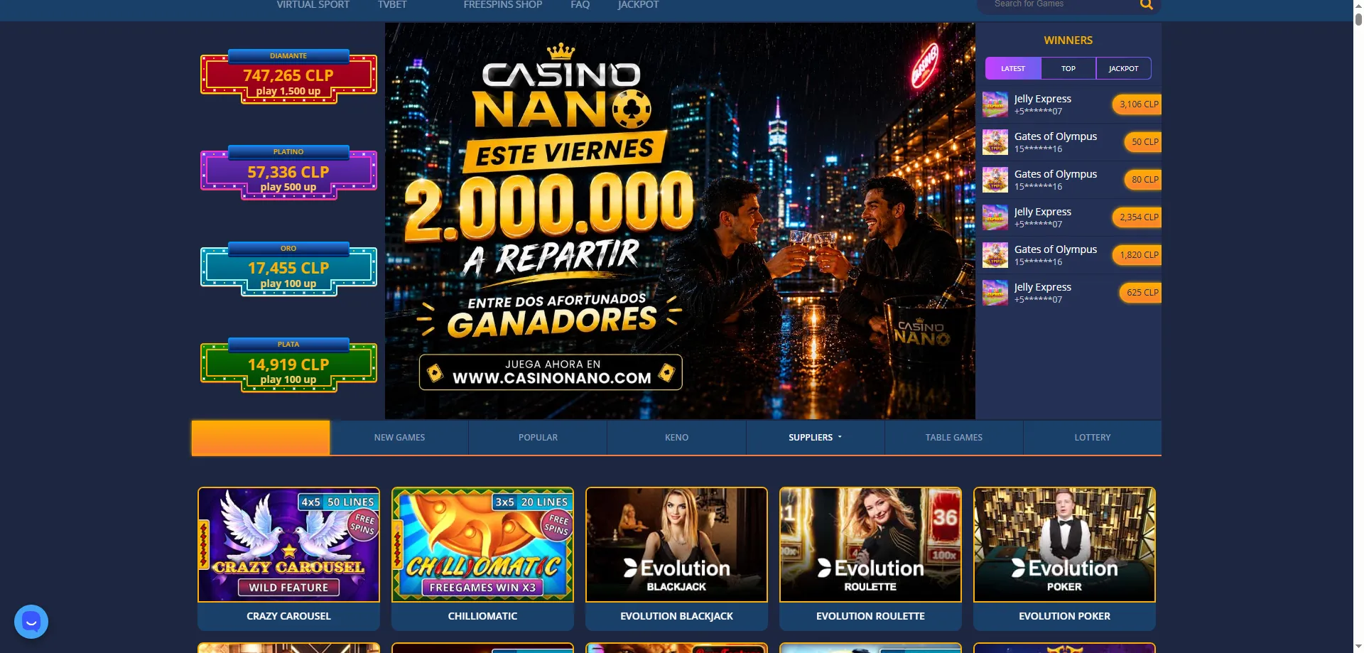Resumen ventajas y limitaciones de Nano Casino online Chile